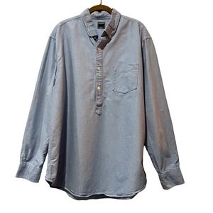 Todd Snyder New York Blue Oxford Popover Shirt Men's XXL Chambray Coastal Cotton